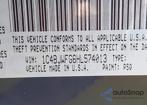 2017 Jeep Wrangler Unlimited Rubicon Hard Rock 4X4 из США, поврежденный, VIN 1C4BJWFG6HL574013